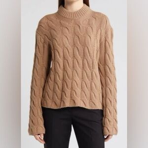 Theory Mock Cable Knit Wool & Cashmere Pullover Sweater Size S NWOT